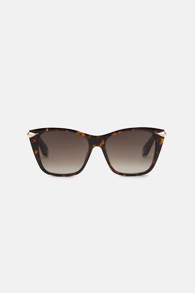 Sunglasses with acetate front combined with metal temples