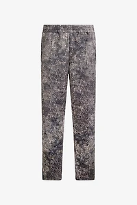 Faded Effect Trousers With All-Over Lettering