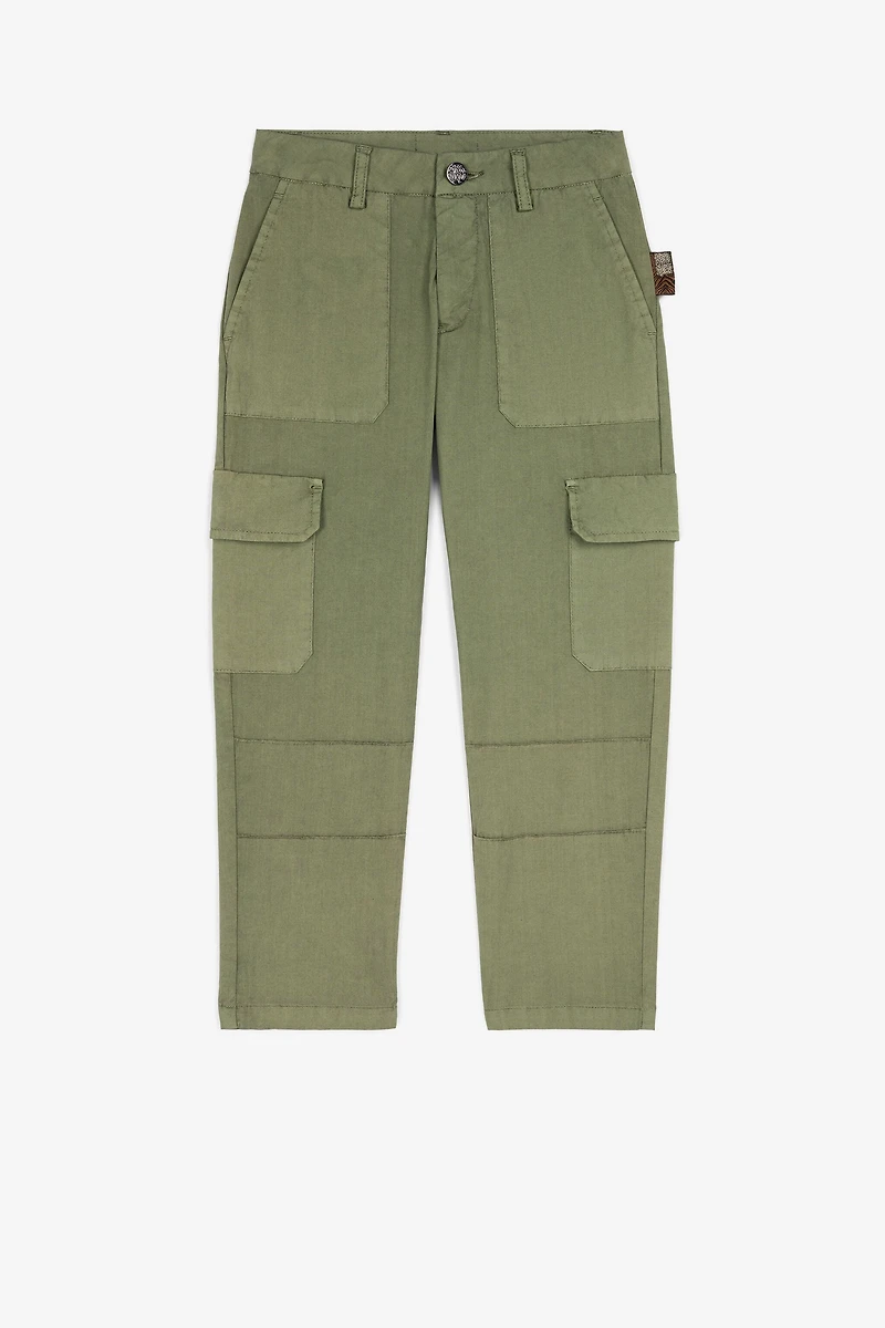 Logo-Print Cotton Cargo Trousers