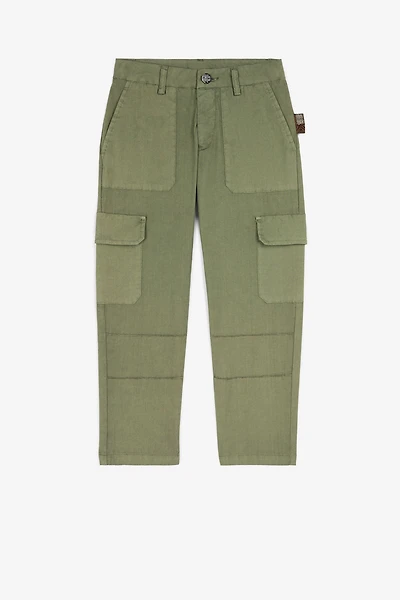 Logo-Print Cotton Cargo Trousers