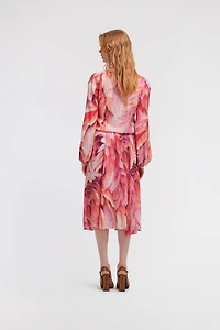 Long dress Plumage print