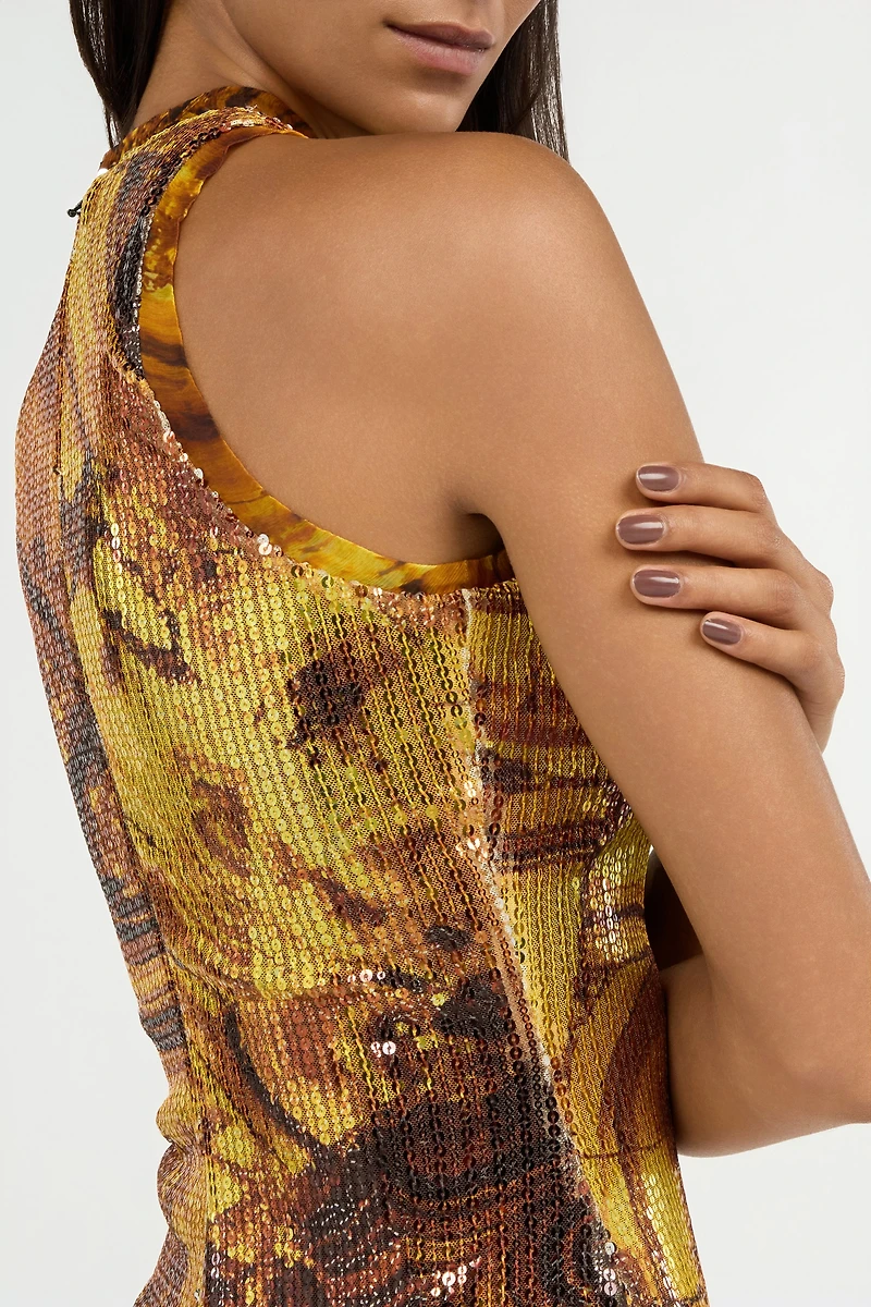 Tiger Eye Print Dress Mini