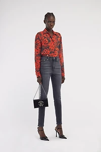 Red Poppy Print Shirt