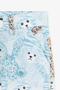 Teddy Bear-Print Cotton Shorts