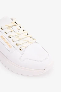 Sneakers With Laminated Logo And Back