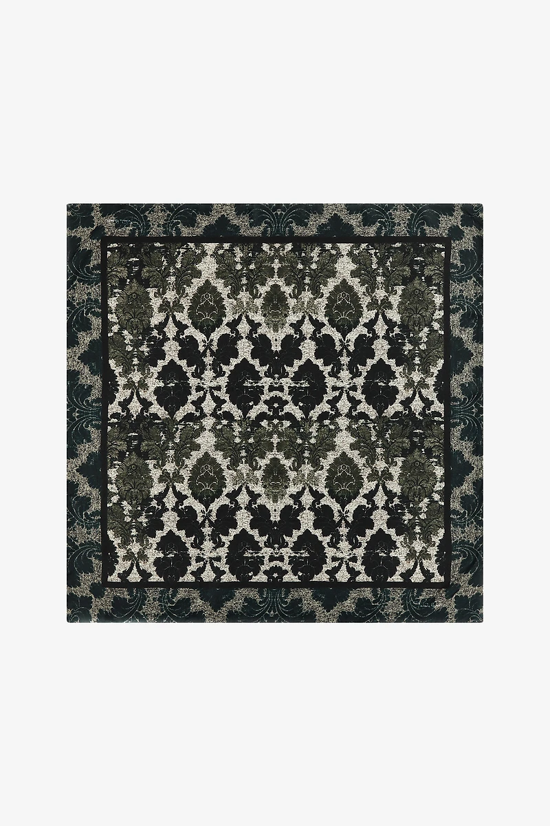 Silk Scarf with Brocade Print