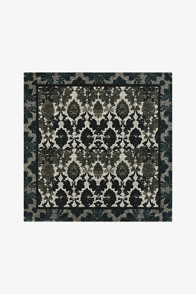 Silk Scarf with Brocade Print