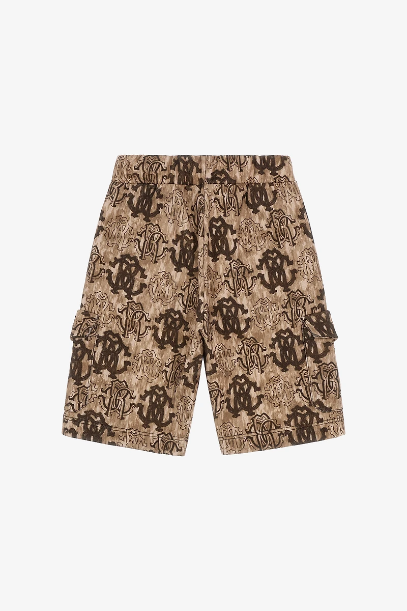 3D Monogram print shorts
