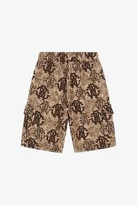3D Monogram print shorts