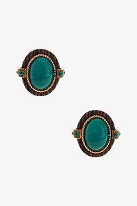 Malachite-Effect Stud Earrings