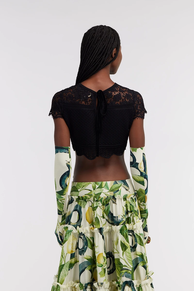 Black Lace Crop Top