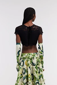 Black Lace Crop Top