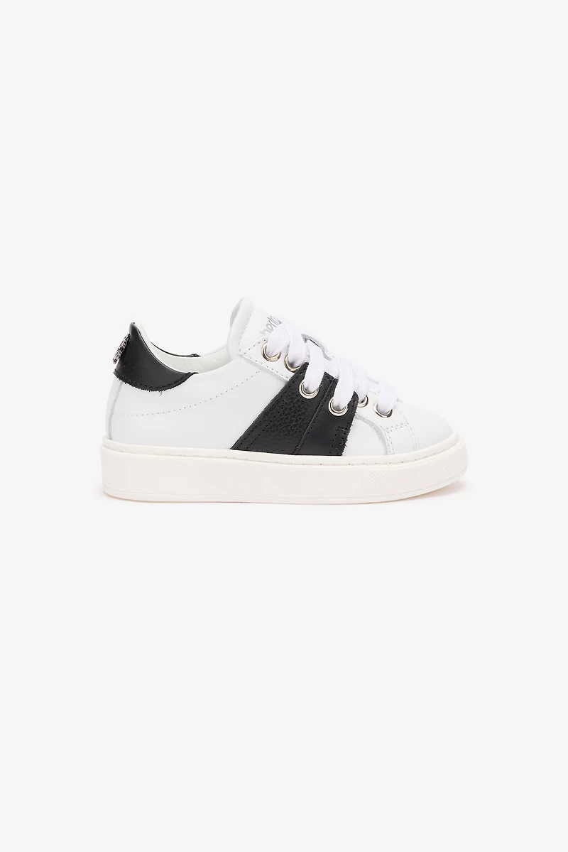 Leather Sneakers With Contrasting Inserts