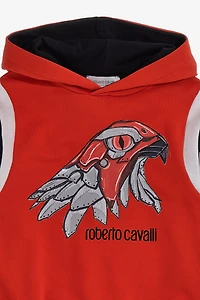 Bold Red Animal-Inspired Hoodie