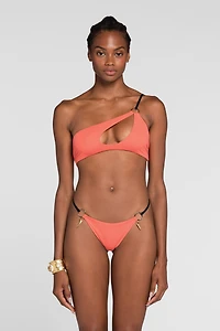 Cut-out one-shoulder bikini top