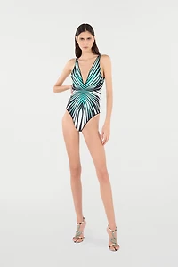 Ray Of Sea Print One-Piece Swimsuit