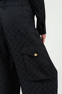 Silk Cargo Trousers with Monogram RC