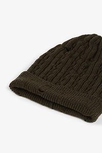 Cable-Knit Wool Beanie