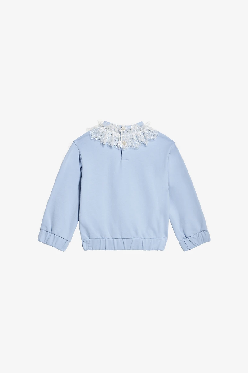 Sweatshirt With RC Monogram And Lace