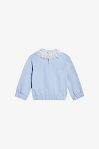 Sweatshirt With RC Monogram And Lace