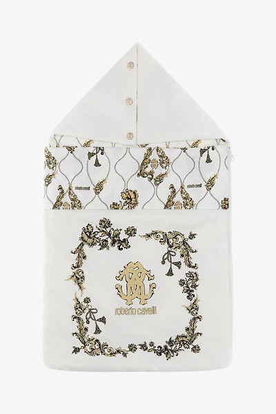 RC Monogram print cotton baby nest