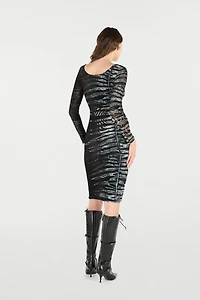 Dress With Tiger Skin And Zebra Motif