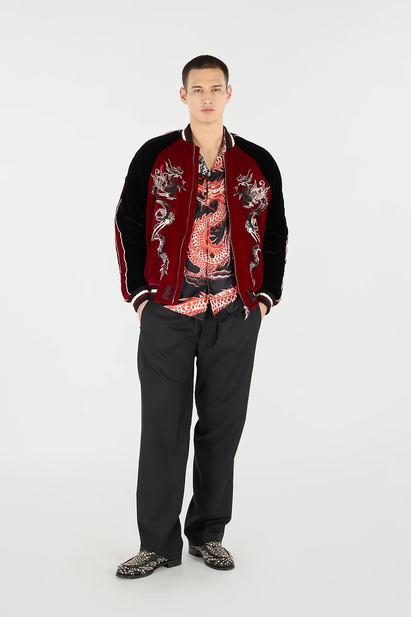Bomber Jacket With Dragons