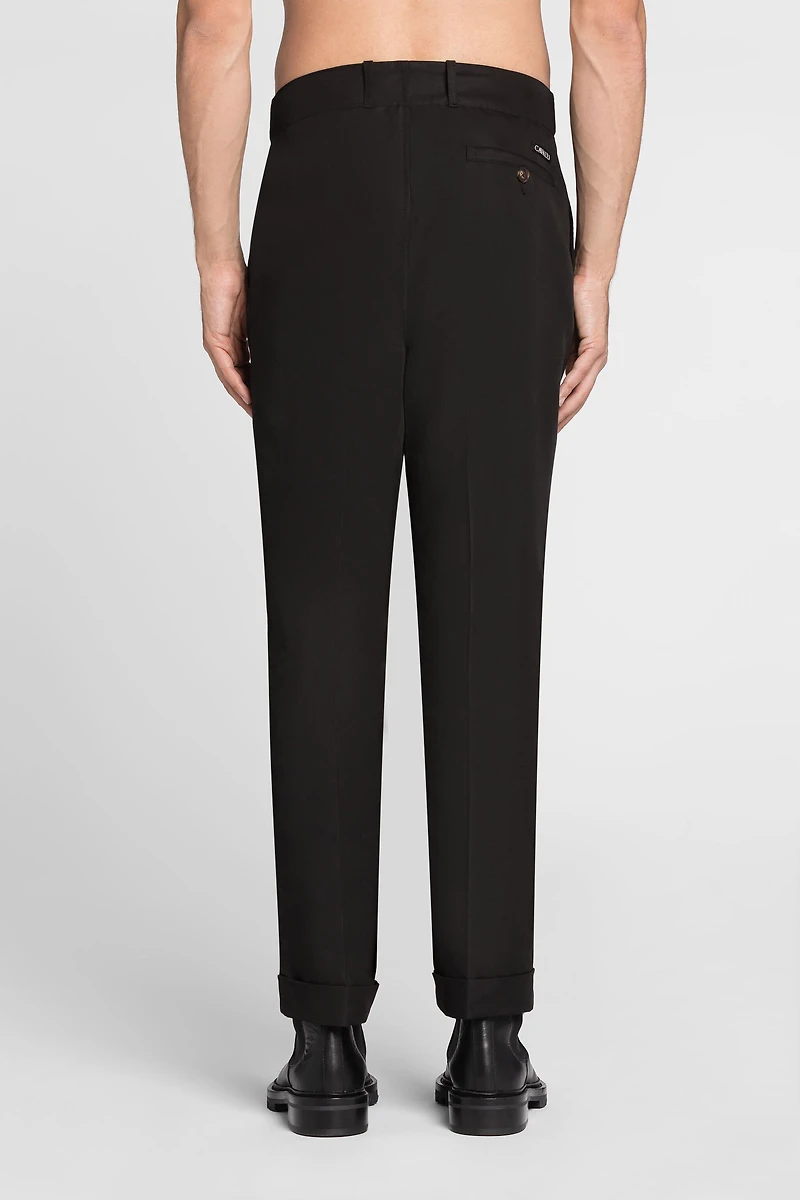 Pleat-detail straight-leg trousers
