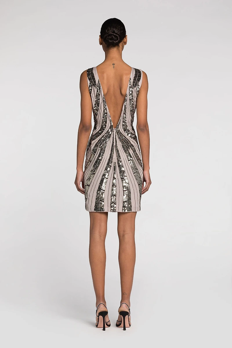 Sequin-embellished silk dress