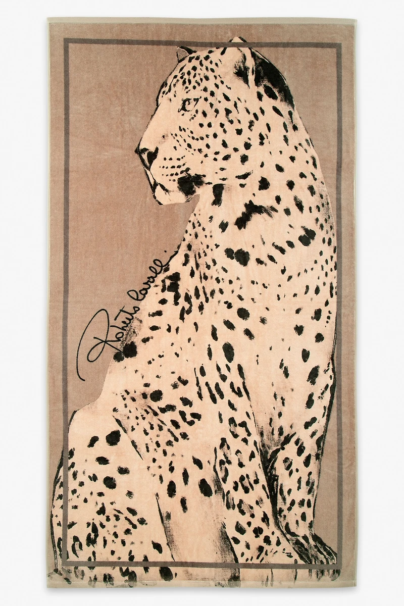 Big Cat Print Beach Towel