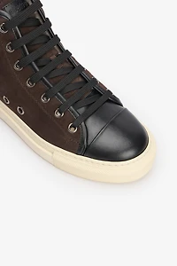 High-top sneakers chocolate with RC monogram