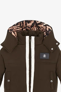 Tiger-Print Lined Puffer Jacket