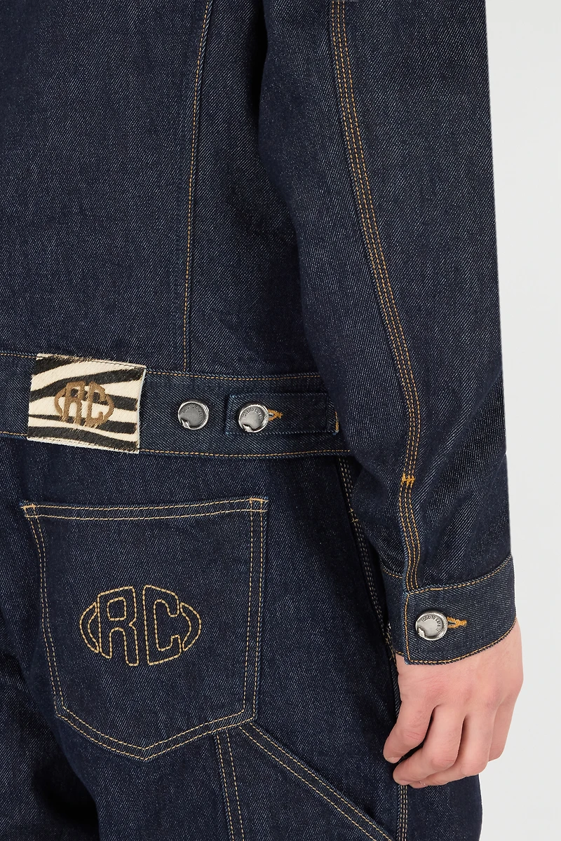 Denim Jacket With Studs And Stones