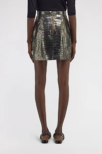 Leather skirt Croco print