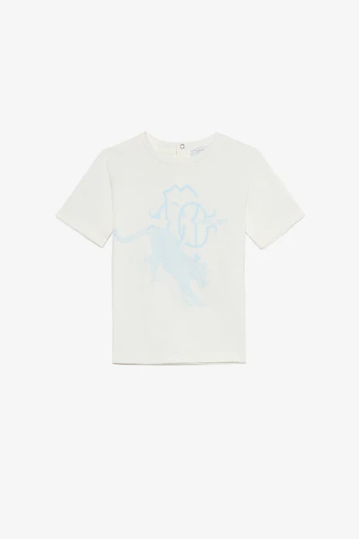 Milk White T-Shirt with Jaguar Print