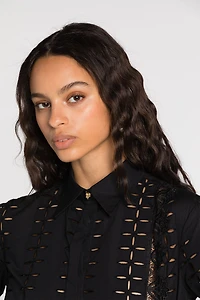 Cut.out embroidered shirt