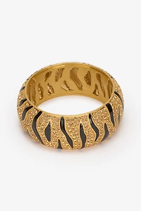 Bangle With Crystals And Tiger Skin Pattern