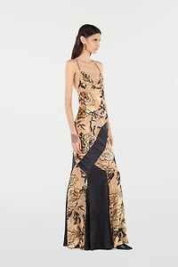 Slip Dress With Rose Pattern