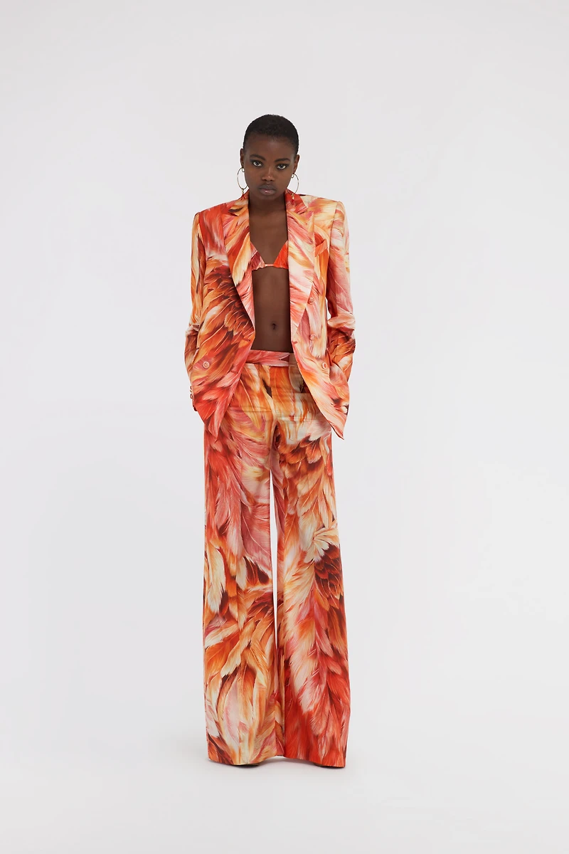 Plumage print trousers