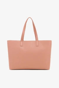 Pink Leather Shopping Bag With RC Monogram