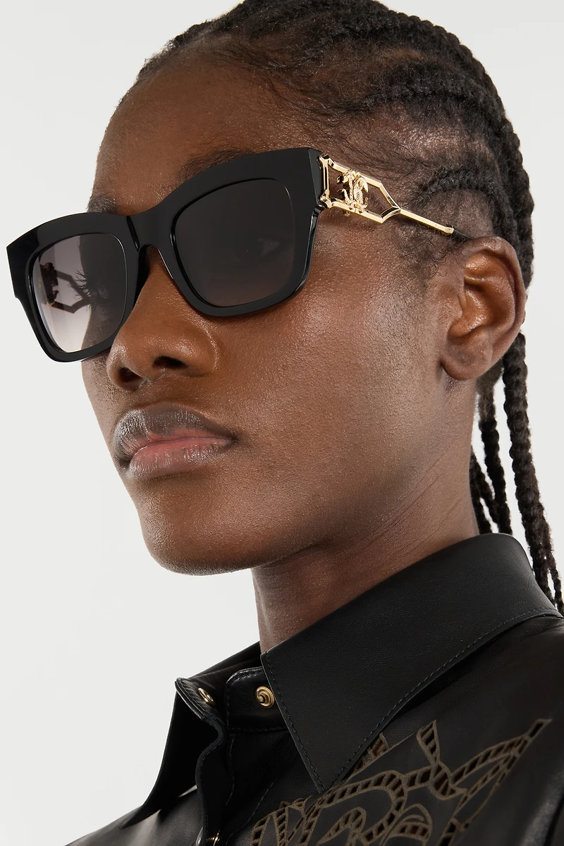 Metal and acetate combination sunglasses
