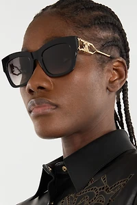 Metal and acetate combination sunglasses