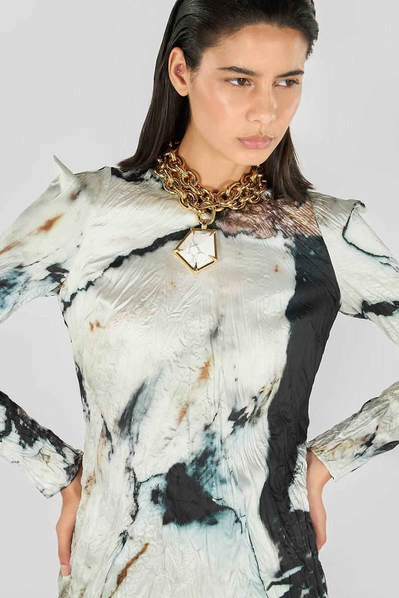 Blouse with Marble print