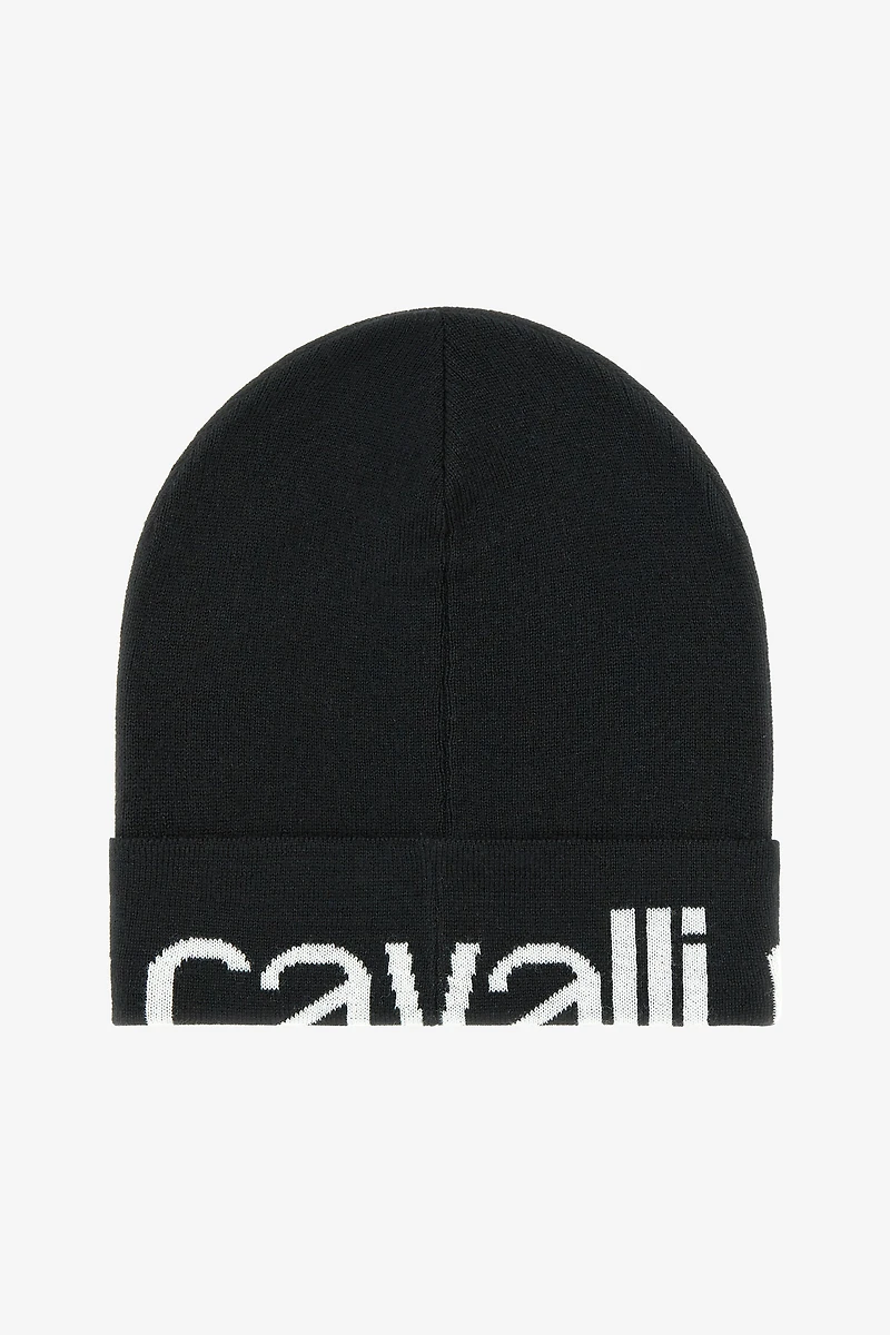 Wool Blend Beanie with Logo
