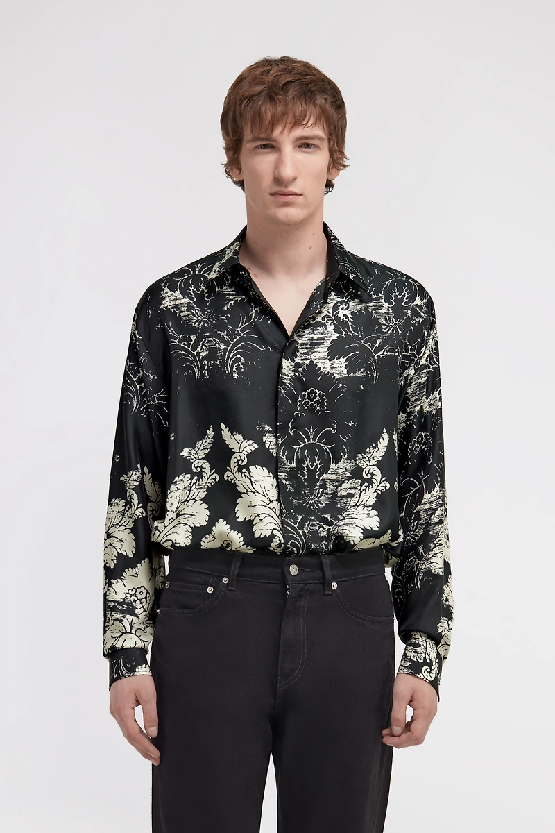 Broccato Print Silk Shirt
