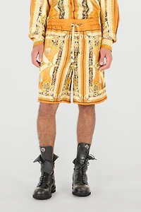 Sunset Print Silk Shorts