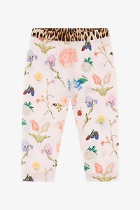 Sweatpants With Flowers, Fruits And Jaguar Skin Print