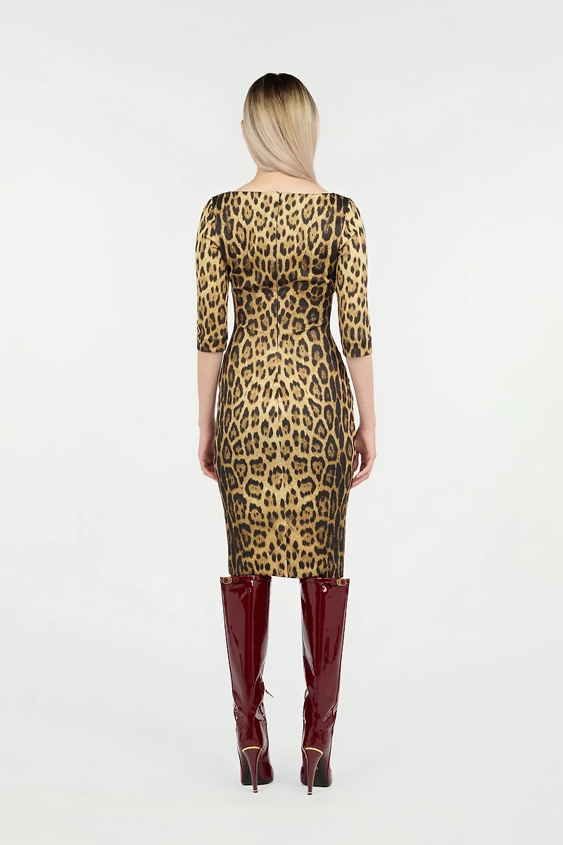 Leopard Print Midi Dress