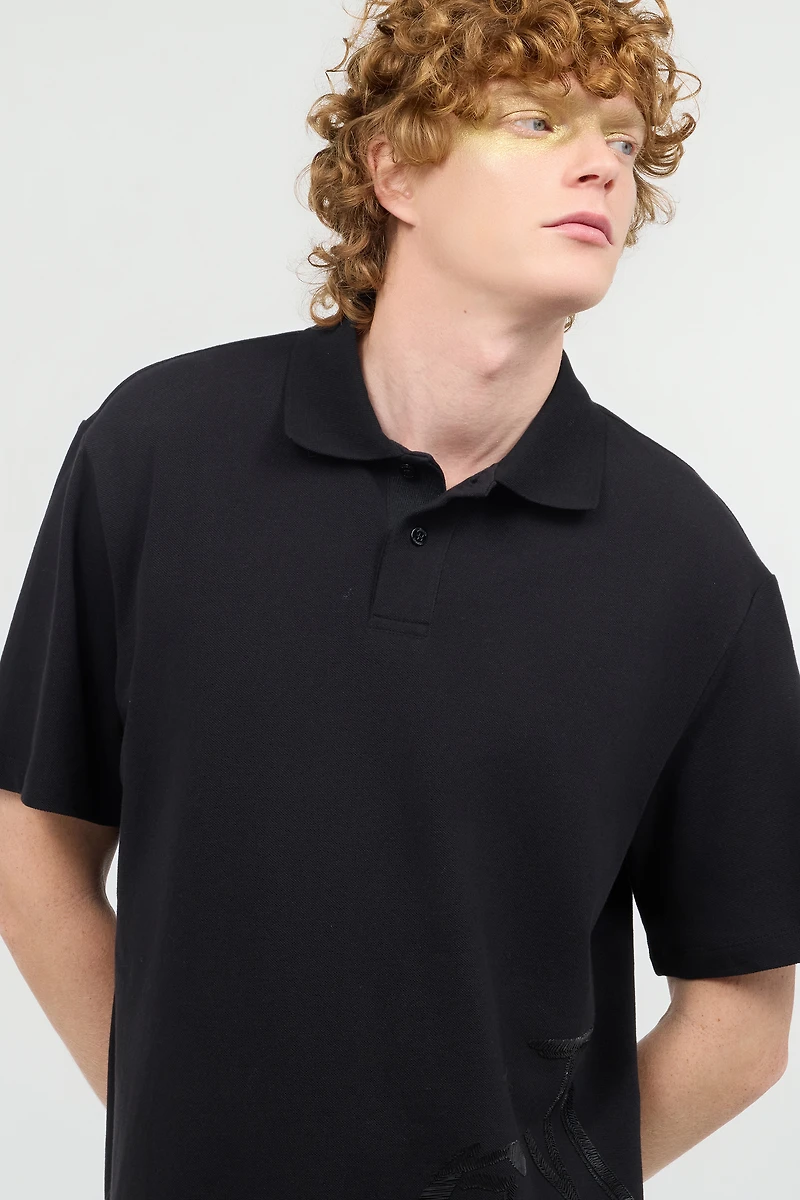 Polo Shirt With Monogram And Lettering