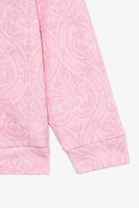 Baby Pink Sweatshirt with Floral Print